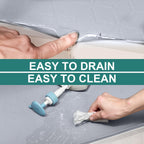 Under Sink Mat, 34" x 19" Waterproof Silicone Under Sink Tray for Kitchen & Laundry Cabinets, Kitchen Cabinet Shelf Protector, Up to 3.3 Gallons Liquid, Fits 36 inch Standard Cabinet Light Grey
