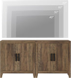 WAMPAT Farmhouse TV Stand for TVs up to 65 Inch, Rustic Wood Entertainment Center & Media Console with 4 Storage Doors, Accent Cabinet for Living Room, Hallway, Rustic Brown