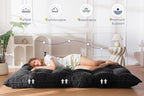 MAXYOYO Japanese Floor Mattress Full Size, 6" Foldable Futon Mattress Tufted Roll Up Floor Bed, Thick Chenille Tatami Mat Sleeping Pad for Camping Guest Room Dormitory Bedroom RV, Black