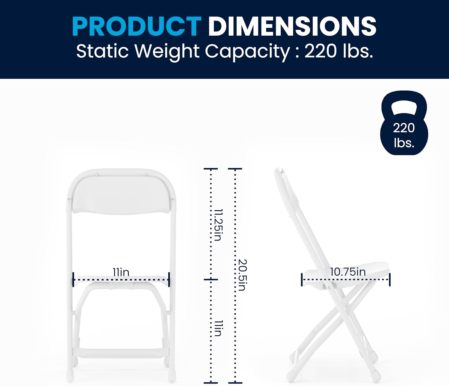 Flash Furniture Kids White Plastic Folding Chair | Durable Construction, Commercial Use