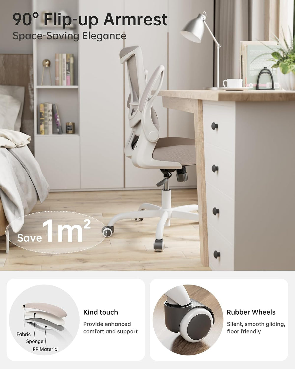 MUXX.STIL Office Chair, Ergonomic Desk Chair with Adjustable Lumbar Support a...