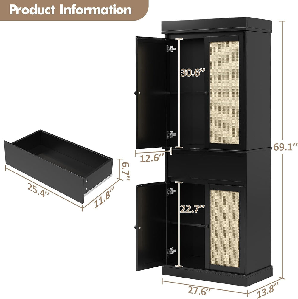 CABIHOME 35.43×16.54×9.45 Inch Entryway Storage Cabinet, MDF+PB+Iron with Rat...