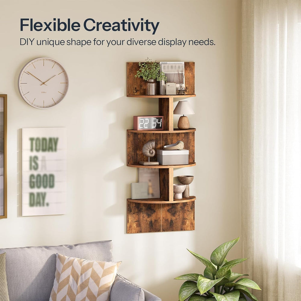 HOOBRO Corner Shelf Wall-Mounted, Set of 2 Floating Corner Shelves for Wall, ...