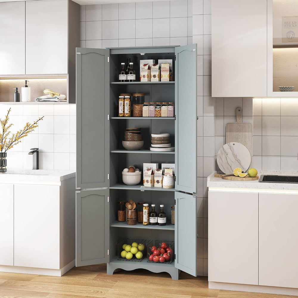 Yusong 72'' Tall Kitchen Pantry Cabinet, Freestanding Storage Cabinet...