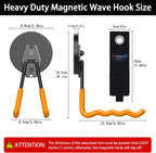 3-H Magnetic Wave Hooks Heavy Duty 2 Pack, Large Magnet Garage Hooks Heavy Duty and Strong Utility Magnetic Tool Holde for Hanging and organizing Garden Power Tool (Orange