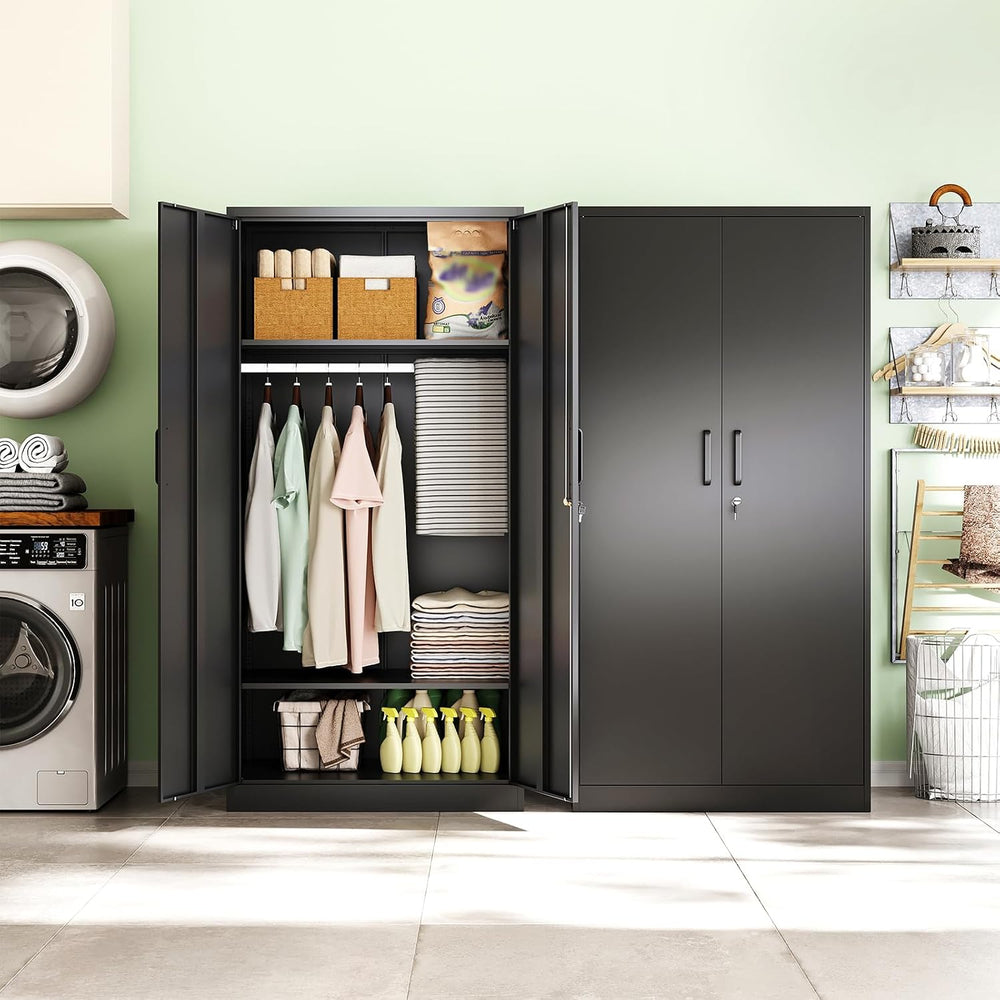 Letaya Metal Wardrobe Cabinets with Lock,Clothing Locker 72" X 36" ...