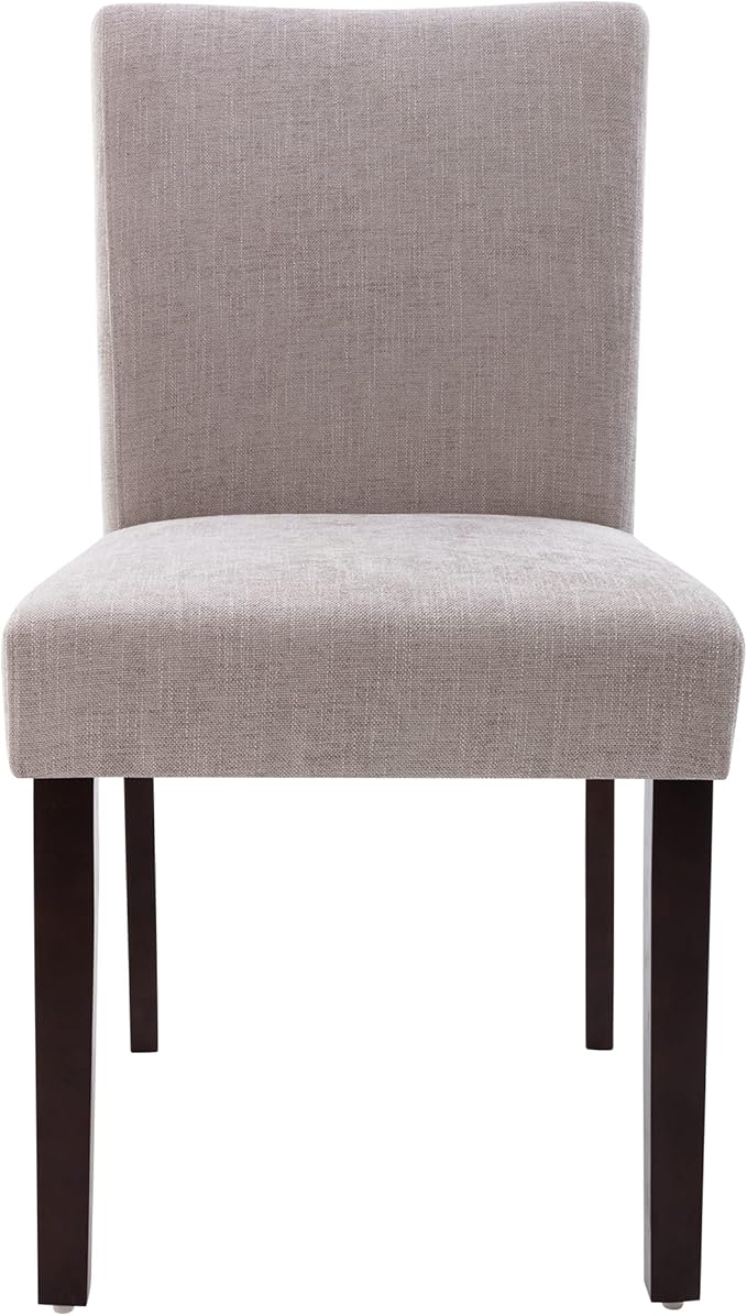 Watson & Whitely Upholstered Dining Chairs Set of 6, Fabric Armless Dining Room Chairs with Solid Wood Legs & Back Side Chair for Kitchen, Living Room, Restaurant, Grey