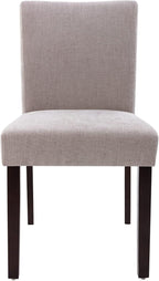 Watson & Whitely Upholstered Dining Chairs Set of 6, Fabric Armless Dining Room Chairs with Solid Wood Legs & Back Side Chair for Kitchen, Living Room, Restaurant, Grey