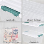 6 Pack 35 Quarts Large Storage Bin with Lid, Clear Plastic Latching Boxes