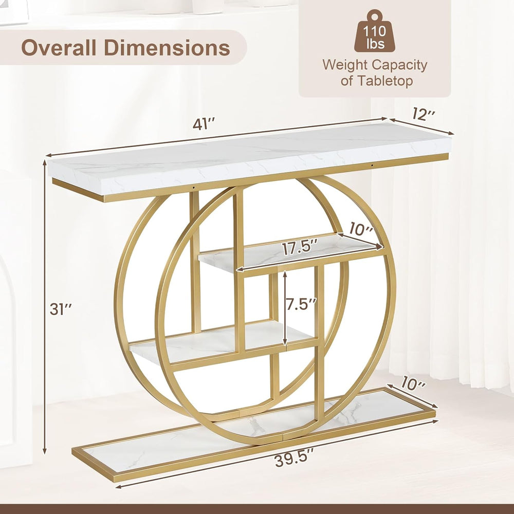 GIANTEX 41" Narrow Console Table, 4-Tier Modern Entryway Table | Behind ...
