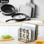 2-Pack 5-Tier Cutting Board Holder, Kitchen Cabinet Organizer Holder, Space-Saving Kitchen Storage for Cutting Boards, Bakeware, Trays,Thin Pans and Cookbooks, Baking Sheets Organizer