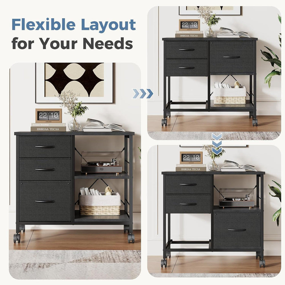 DUMOS 3 Drawer Mobile File Cabinet, Space Saving Rolling Printer Stand | Free...