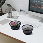 SLSON 6Pack Paper Clip Holder Wire Mesh Paperclip Dish Holders Desktop Round Paper Clip Dispenser for Desk Office Organizer Accessories,Black