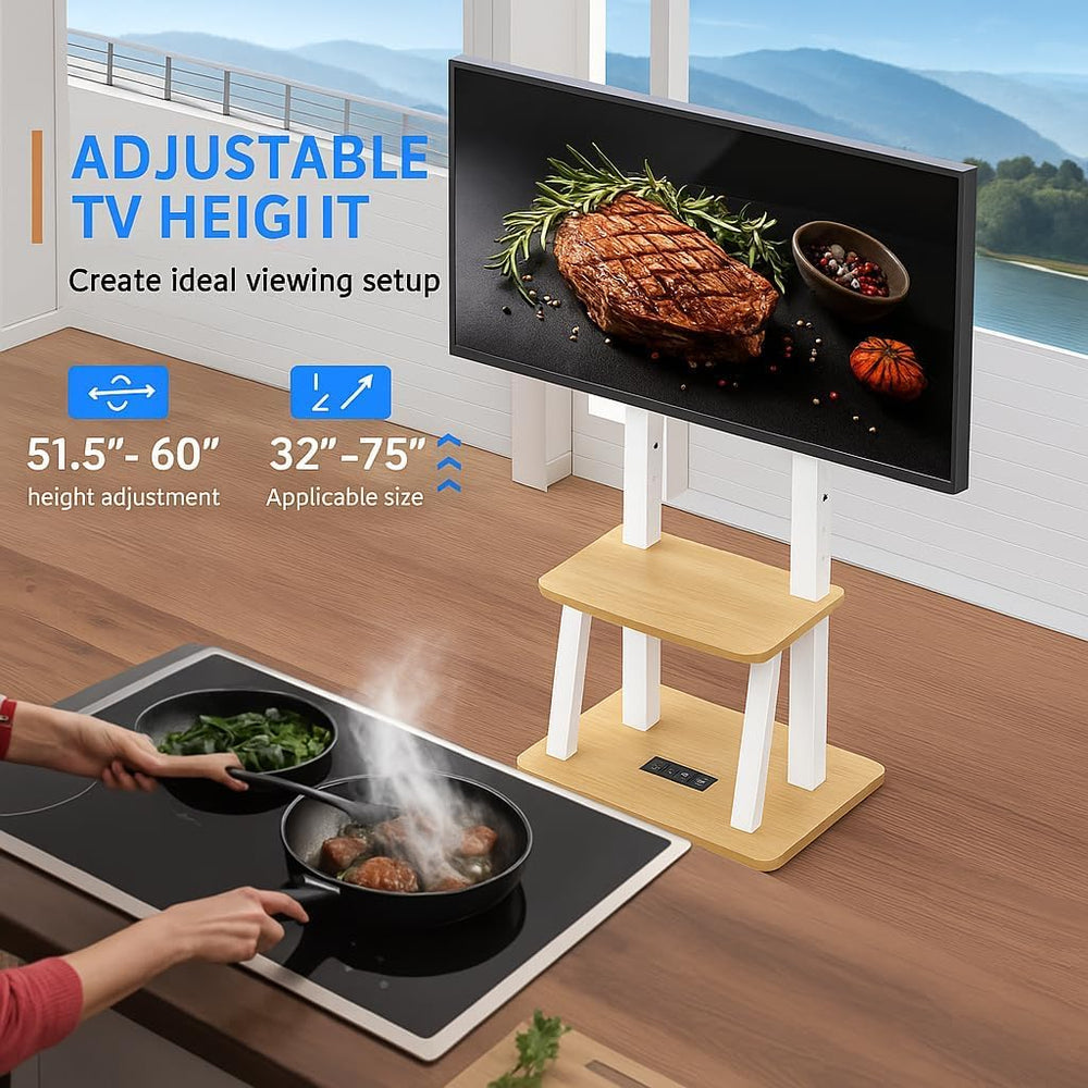 Rolling TV Stand for 32-80 Inch TVs, TV Cart with Power Outlet | TV Stand for...