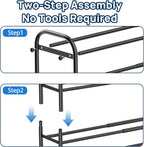 ENJOYBASICS 4 Tier Expandable Shoe Rack for Closet, Free Standing Metal Shoe Shelf Storage Organizer Holder 16 Pairs, Adjustable Width Shoe Rack for Entryway Small Space, Black