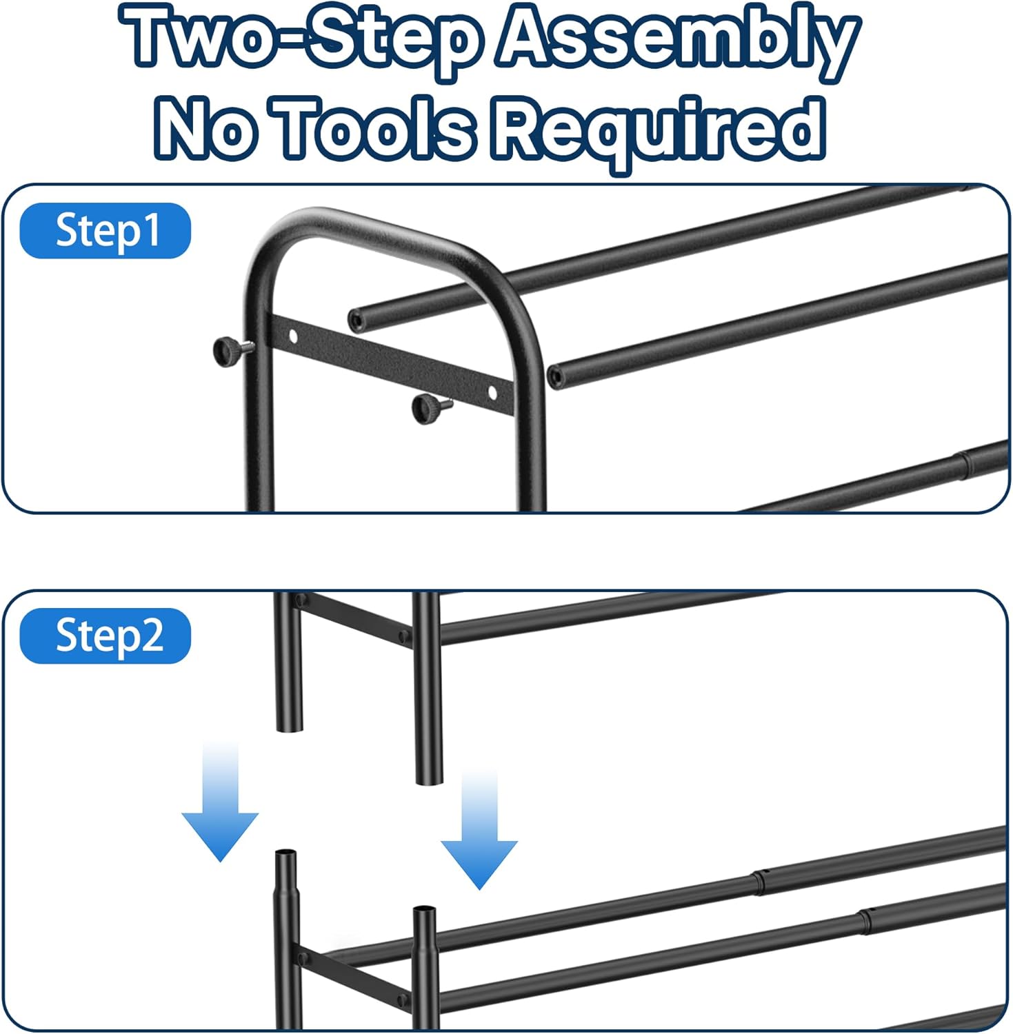 ENJOYBASICS 4 Tier Expandable Shoe Rack for Closet, Free Standing Metal Shoe Shelf Storage Organizer Holder 16 Pairs, Adjustable Width Shoe Rack for Entryway Small Space, Black