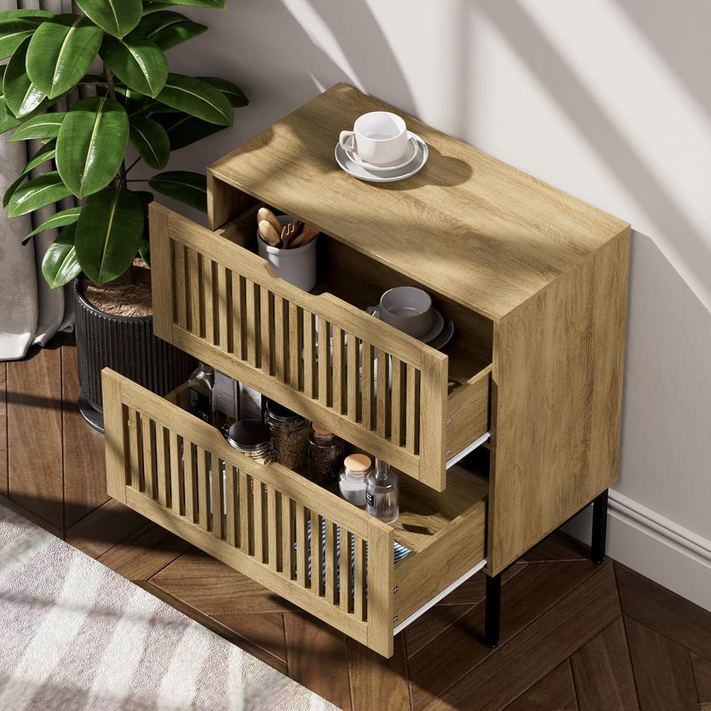 BVIUNTWO 75" Farmhouse Buffet Cabinet, Large Storage Sideboard with Adju...