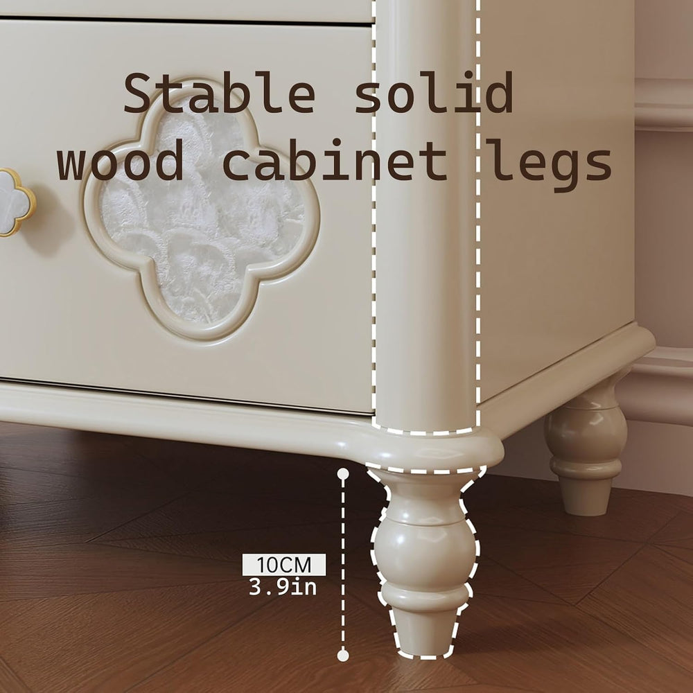 Nightstand with Patterned Drawers End Table with Metal Handle,Storage Cabinet...