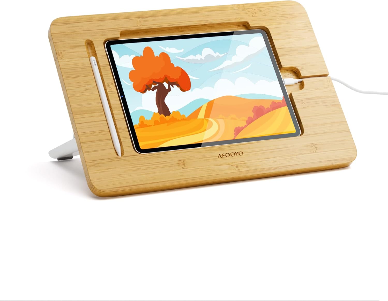 Wooden Tablet Drawing Stand - Portable & Adjustable 5 Angles for Laptop,Laptop Stand Riser,Compatible with 12.9/13 inch iPad Pro(3rd-6th Gen)