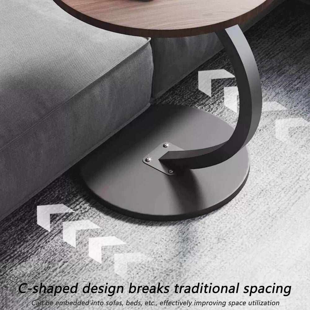 C Shaped End Table for Couchs, Couch Tables That Slide Under, Couch Side Tabl...