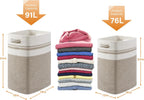 OIAHOMY 91L Laundry Hamper, XXXLarge Laundry Basket, Collapsible Cotton Rope Basket,Woven Storage Basket for Blankets,Clothes,Pillows-16x15x24-Yellow