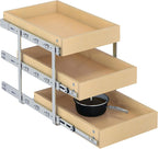 WelFurGeer 3-Tier Pull Out Cabinet Organizer with Soft Close, Heavy-Duty Slide Out Drawers for Cabinets, Pull Out Drawers for Cabinets, Bottom Mount Shelves for Kitchen, Pantry, Bathroom
