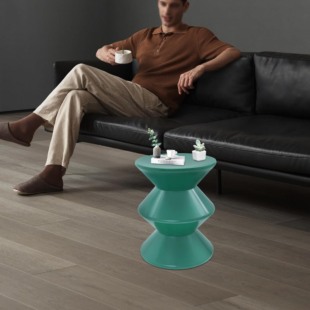 Plastic Side Table - Modern Round Multi-Layer End Table for Sofa, Bedroom &am...