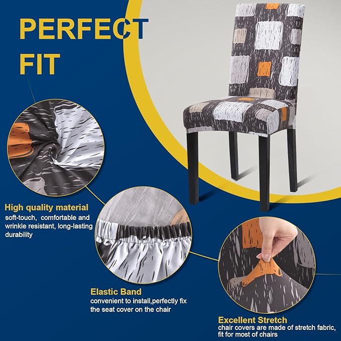 Chair Covers,Stretch Kitchen Chair Covers/Dining Chair Covers for Dining Room 8 Pack, Removable Washable Dining Chair Slipcovers for Home, Hotel, Banquet
