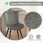 Dining Chair Set of 4 PU Leather Dining Room Chairs Upholstered Comfy Dining Chairs Modern Kitchen Armless Side Chair with Sturdy Metal Legs,Grey