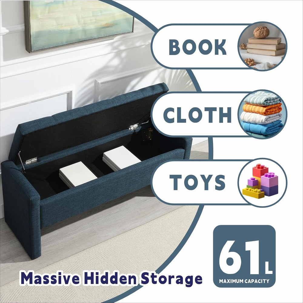 47.25'' Ottoman with Storage, End of Bed Storage Bench, Entryway Benc...