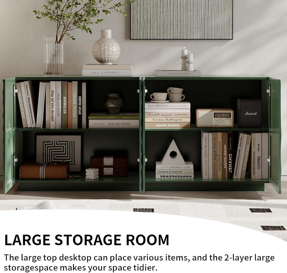 LKTART 59" Sideboard Buffet Cabinet with Storage, 4 Doors Modern Accent ...