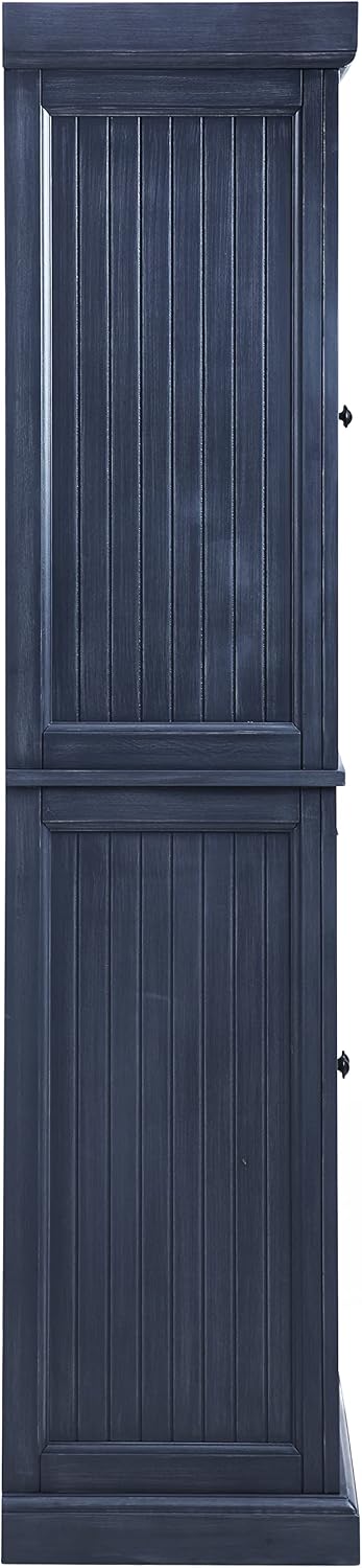 Crosley Furniture Seaside Coastal Pantry Storage Cabinet with Shelves, Kitche...