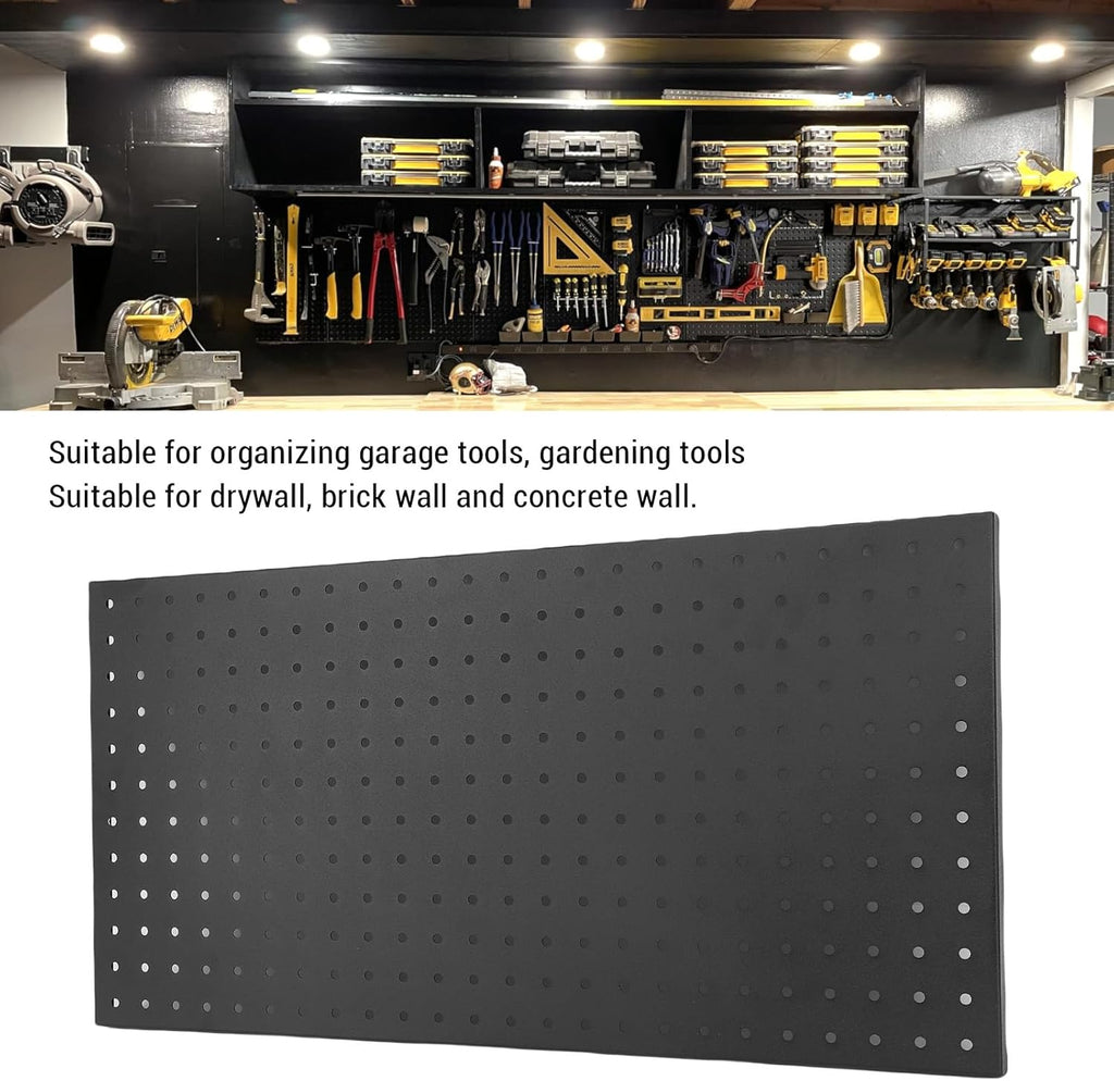 Fydun Metal Pegboard Wall Panels Steel Modular Peg Board Organizer Garage Workbench