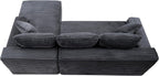 Grey Oversized Sectional Boneless Couch for Living Room. Right Face Chaise | L shaped modular sofa, Cloud soft cushion with foam, Breathable pet-friendly, Side storage pocket, No assembly required.