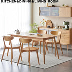 Solid Wood Dining Chairs - Kitchen Chairs Set of 4 with Comfortable Curved Backrest - Wood Chairs for Dining Room,Living Room - Original Wood Color