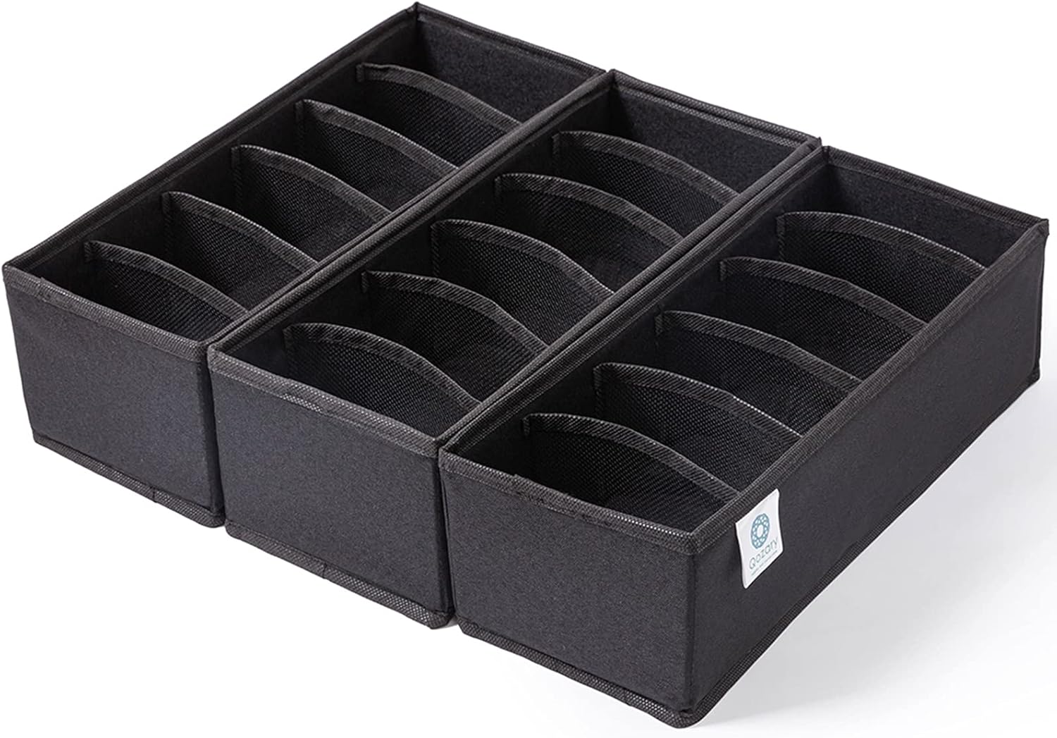 Qozary 3 Pack Sock Underwear Drawer Organizer Dividers, Collapsible Cabinet Closet Storage Boxes for Clothes, Socks, Lingerie, Underwear, Tie, Belt, Baby, Bedroom