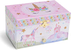 Jewelkeeper Jewelry Box for Girls with Drawer - Spinning Unicorn Doll to The Beautiful Dreamer Tune Music Box - Little Girls' Jewelry Set Includes Unicorn Bracelet and Necklace - 5Dx7Wx4H Inches