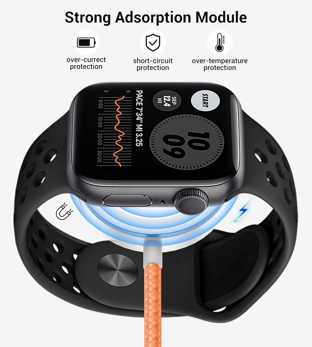 Temdan for Travel Vacation Essentials,3 in 2 USB C Cable for Apple Watch Charger/iPhone 17 Charger/Lightning,Multi Charging Cable Cord,Camping Essentials,Designed for iWatch &iPhone 16-12-4FT Orange
