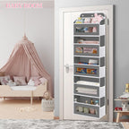 Over The Door Organizer, 5 Shelves Closet Door Hanging Organizer with 10 Mesh Pockets, Nursery Closet Organizer, Baby Essentials, Dorm Room Essentials for Girls