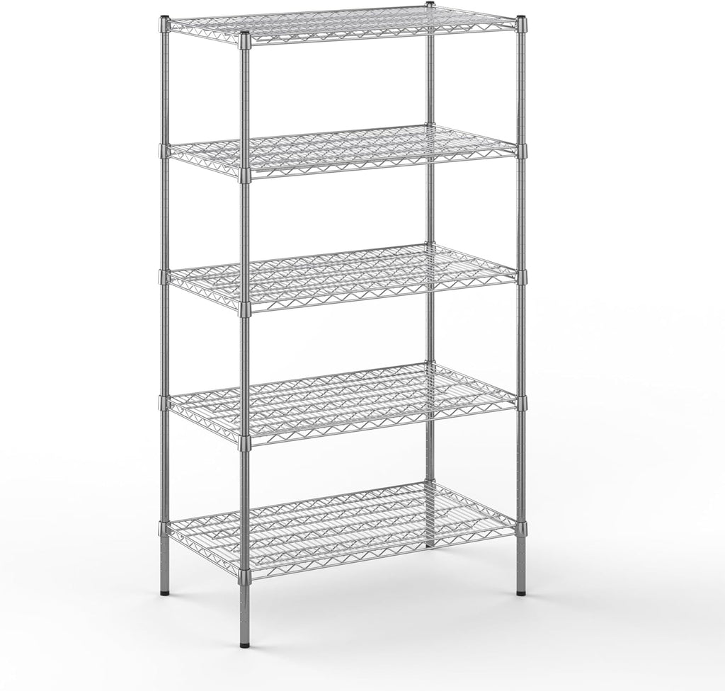 21" Deep x 36" Wide x 64" Height Wire Shelving Kit | 5-Tier | NSF Commercial Storage Rack Unit