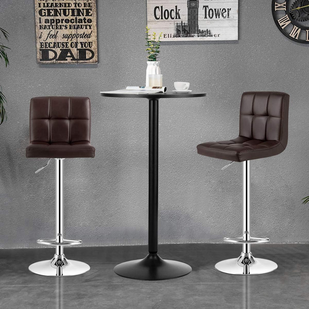COSTWAY 3-Piece Bar Table Set, Counter Height Table Set with 2 Bar Stools | R...