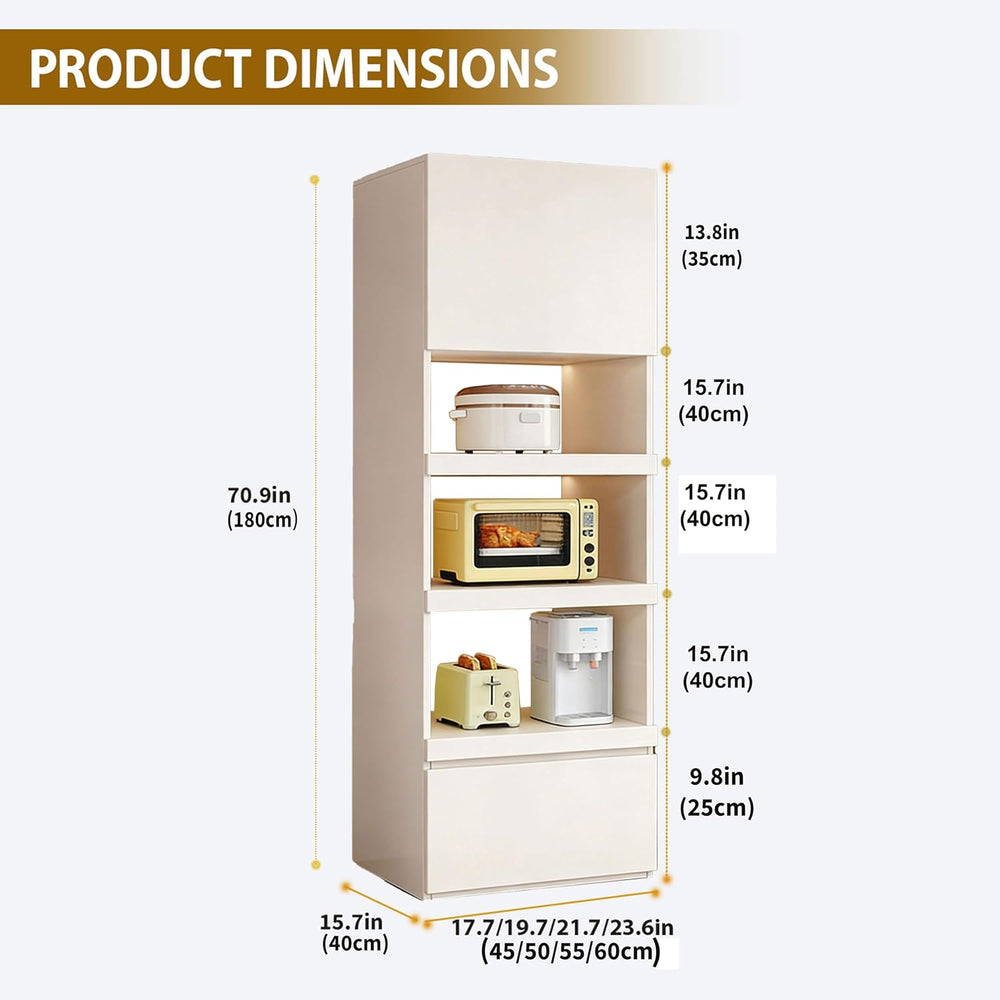 LINLIUA 71'' Tall Kitchen Pantry Cabinet, Wood Pantry Storage Cabinet...