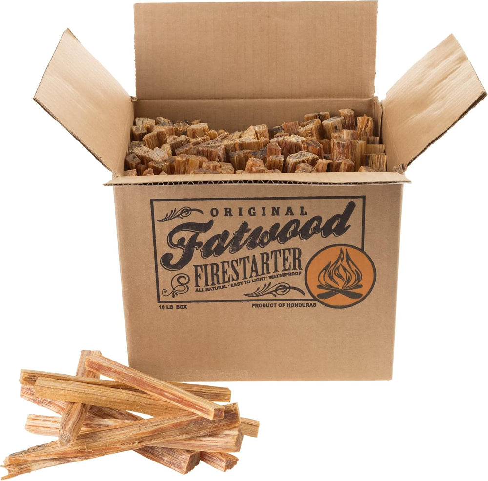 Fatwood Fire Starter Sticks 10lb Box - Indoor or Outdoor 100% All Natural Pin...