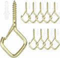10 PCS Eye Screw Hooks for Hanging Heavy Duty with Safety Buckle.Metal Ceiling Hooks for Hanging Plants,Cup,Wind Chime,Bird Feeders,christmas String Lights at Indoor&Outdoor,2.36 Inch(No Drill Bit)