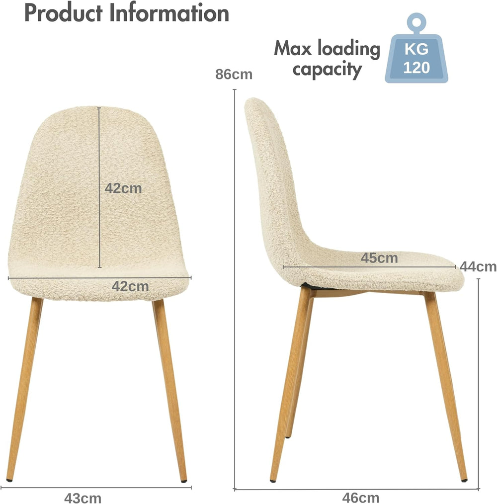 FurnitureR Modern Mid Century Leathaire Upholstered Kitchen Dining Chair, Arm...