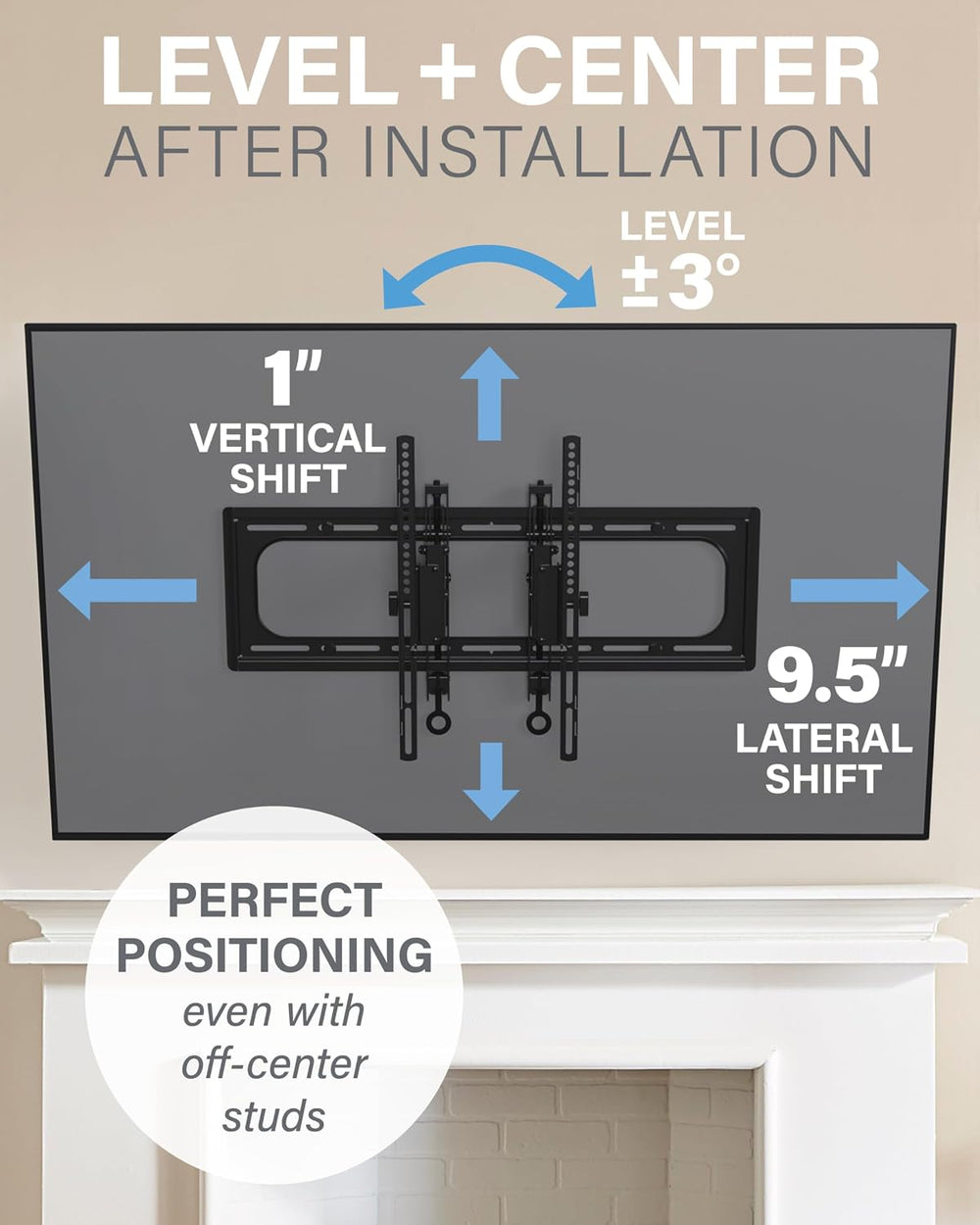 SANUS Preferred Extendable Tilt TV Wall Mount for 42 to 90 inch Screens up to...