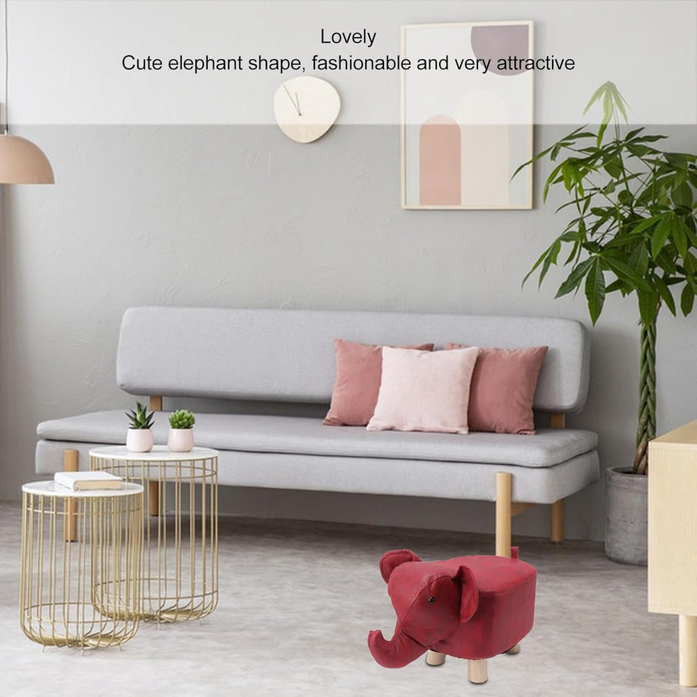 Diydeg Animal Footstool, Cute Elephant Shaped Ottoman Footstool with Soft Pad...
