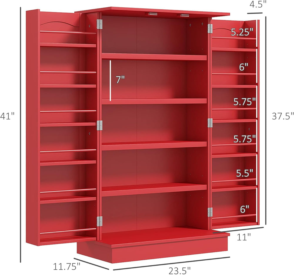 23.6" D*11.8" W*40.9" H Freestanding Kitchen Pantry with 4 She...