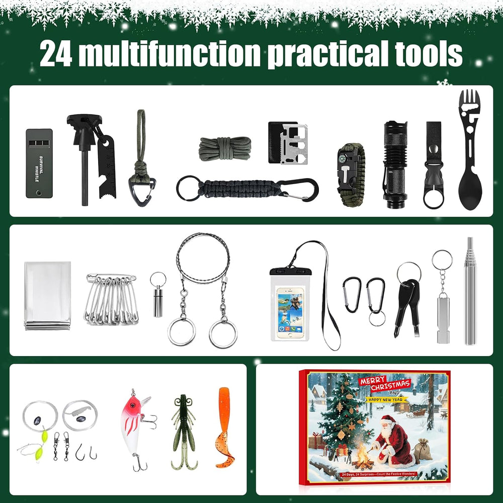 Survival Advent Calendar 2026 for Men & Teens, 24 Days Christmas Countdown