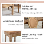 French Country Dining Chairs Set of 6, Caramel Kitchen & Dining Room Chairs Set of 6, Linen Upholstered Dining Chairs, Wood Legs, Sillas De Comedor (Fabric, Amber, 6Pcs)